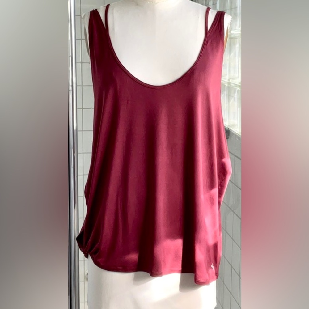 Joy Lab Women’s Workout Yoga Sleeveless Tank Side Tie Top Wine Color XL NWOT